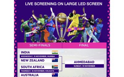 Live screening of ICC World Cup Semi and Finals 2023