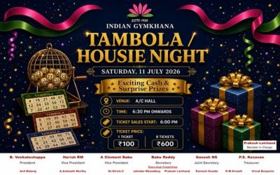 Tambola / Housie Night 6:00 PM on Saturday 11th July 2026