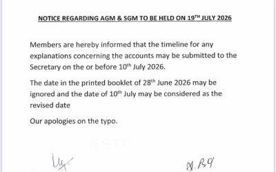 Notice regarding AGM & SGM to be held on 19th July 2026